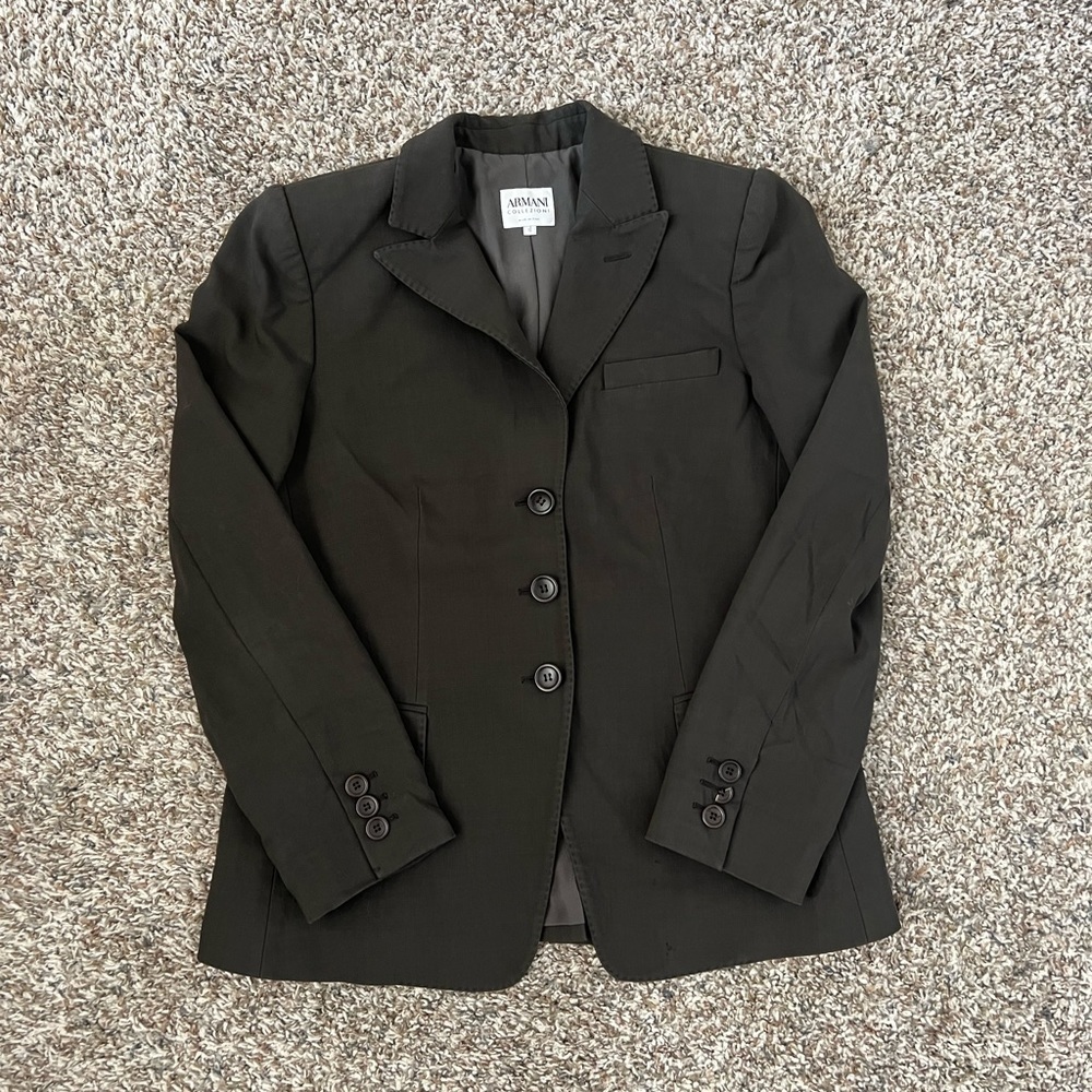 Armani Collezioni Chocolate Brown Wool Blazer